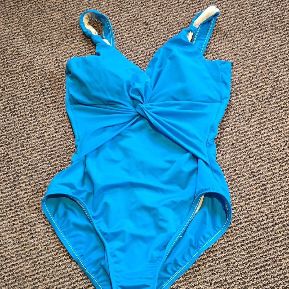 Vintage Miraclesuit Ocean Blue One Piece Bathing Suit One Piece  Plus